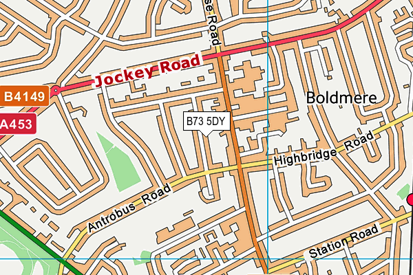 B73 5DY map - OS VectorMap District (Ordnance Survey)