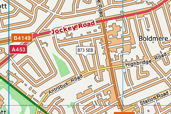 B73 5EB map - OS VectorMap District (Ordnance Survey)