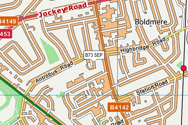 B73 5EP map - OS VectorMap District (Ordnance Survey)