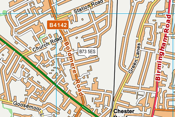 B73 5ES map - OS VectorMap District (Ordnance Survey)