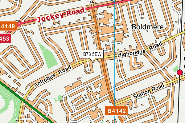 B73 5EW map - OS VectorMap District (Ordnance Survey)