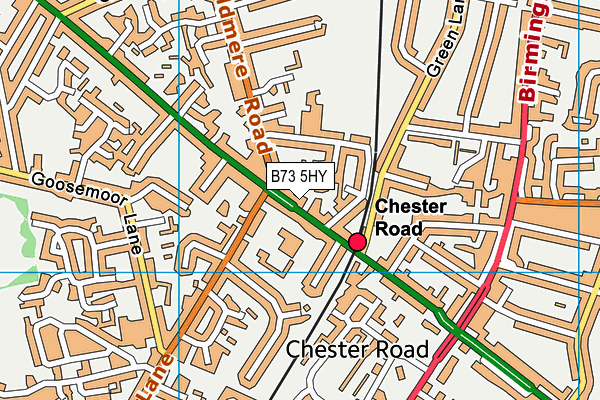 B73 5HY map - OS VectorMap District (Ordnance Survey)