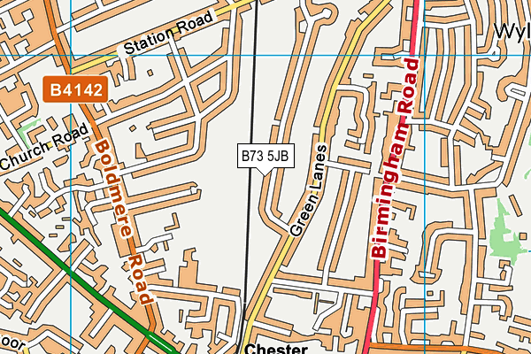 B73 5JB map - OS VectorMap District (Ordnance Survey)