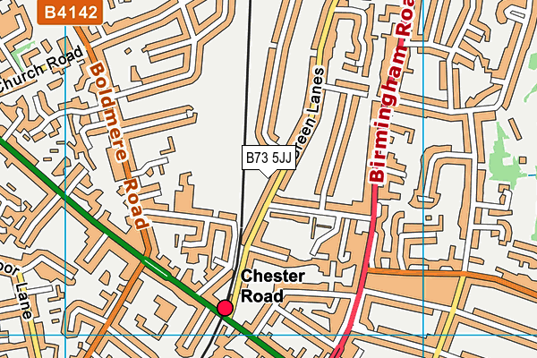 B73 5JJ map - OS VectorMap District (Ordnance Survey)