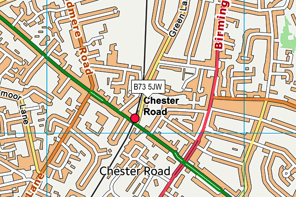 B73 5JW map - OS VectorMap District (Ordnance Survey)