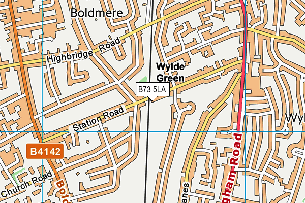B73 5LA map - OS VectorMap District (Ordnance Survey)