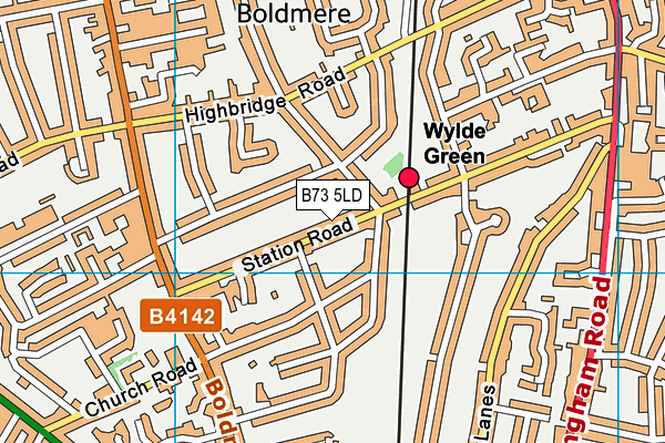 B73 5LD map - OS VectorMap District (Ordnance Survey)