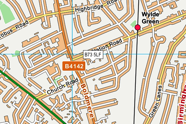 B73 5LF map - OS VectorMap District (Ordnance Survey)