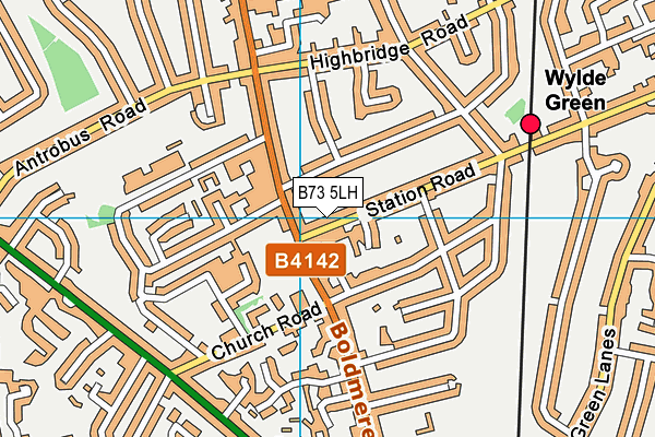 B73 5LH map - OS VectorMap District (Ordnance Survey)