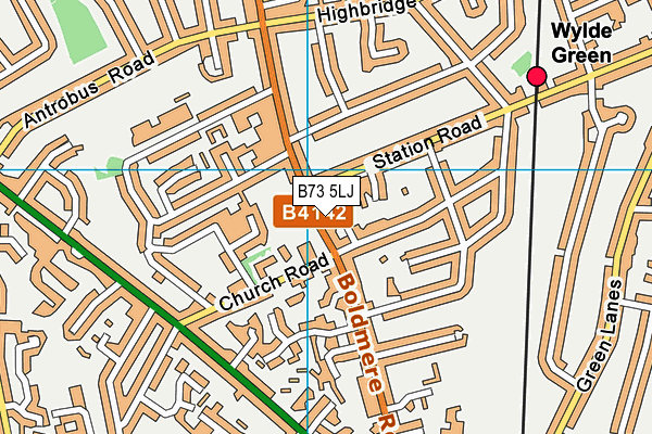 B73 5LJ map - OS VectorMap District (Ordnance Survey)