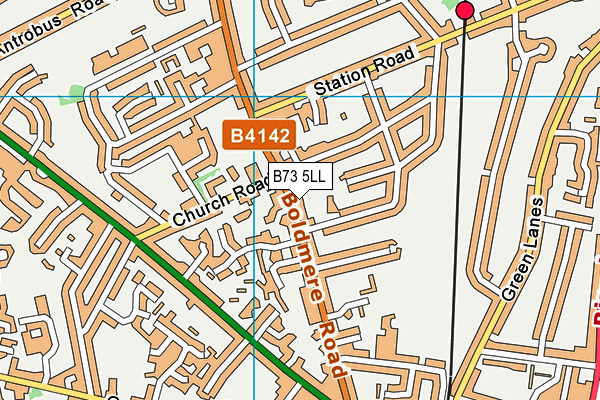 B73 5LL map - OS VectorMap District (Ordnance Survey)