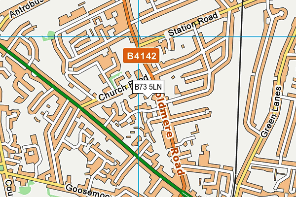 B73 5LN map - OS VectorMap District (Ordnance Survey)