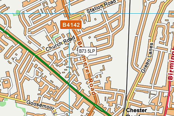 B73 5LP map - OS VectorMap District (Ordnance Survey)