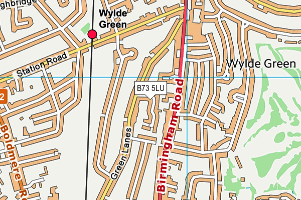 B73 5LU map - OS VectorMap District (Ordnance Survey)