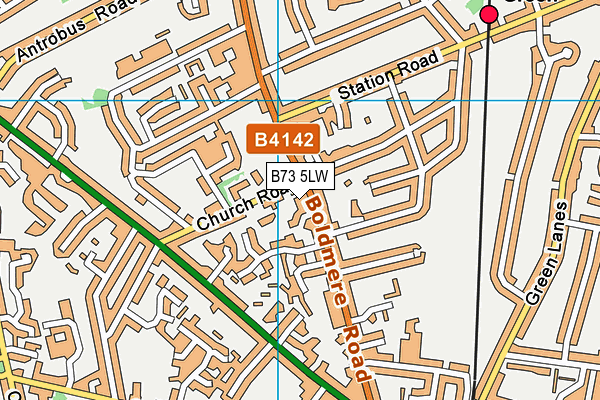 B73 5LW map - OS VectorMap District (Ordnance Survey)