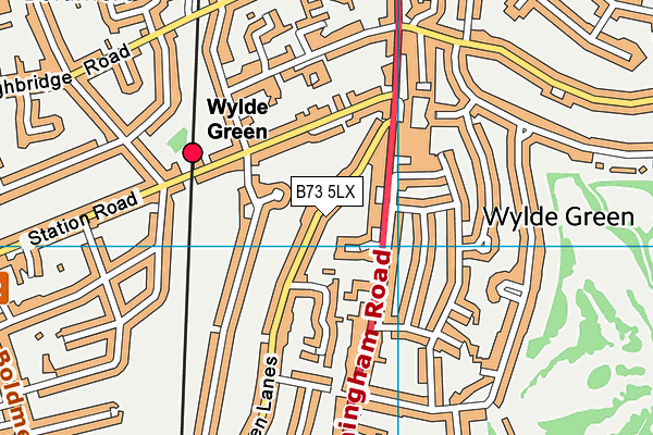 B73 5LX map - OS VectorMap District (Ordnance Survey)