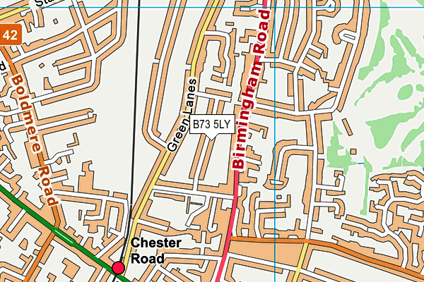 B73 5LY map - OS VectorMap District (Ordnance Survey)