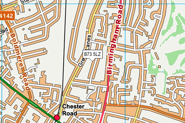 B73 5LZ map - OS VectorMap District (Ordnance Survey)