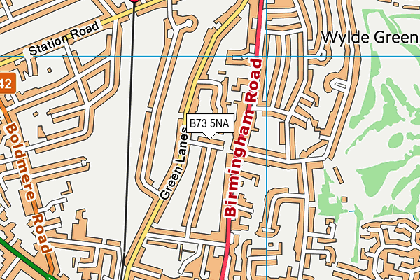 B73 5NA map - OS VectorMap District (Ordnance Survey)