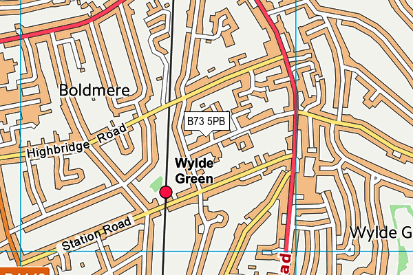 B73 5PB map - OS VectorMap District (Ordnance Survey)