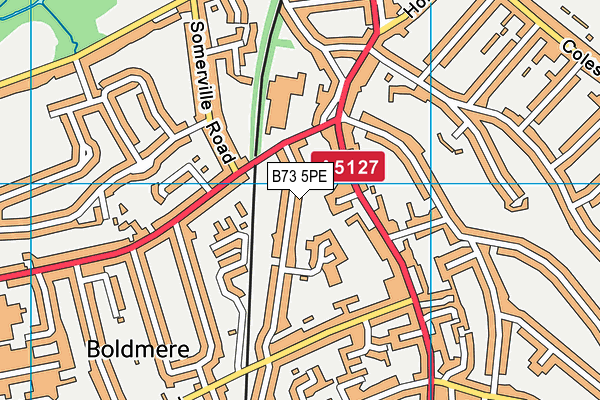 B73 5PE map - OS VectorMap District (Ordnance Survey)