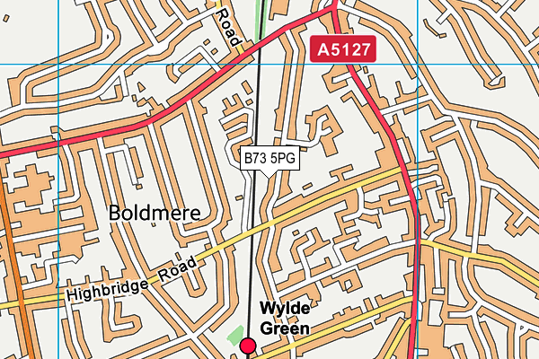 B73 5PG map - OS VectorMap District (Ordnance Survey)