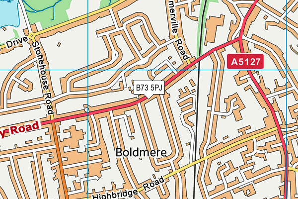 B73 5PJ map - OS VectorMap District (Ordnance Survey)