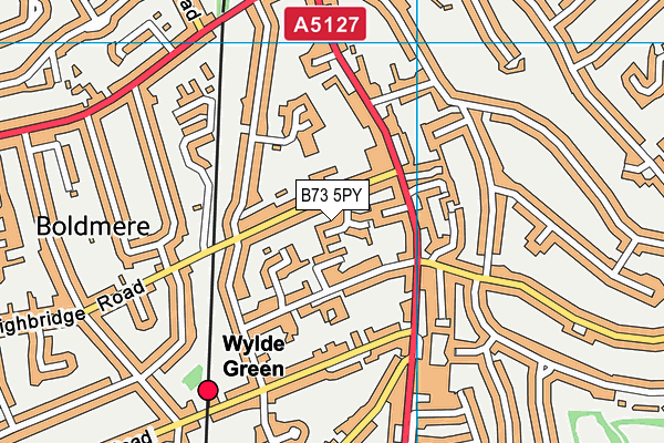 B73 5PY map - OS VectorMap District (Ordnance Survey)