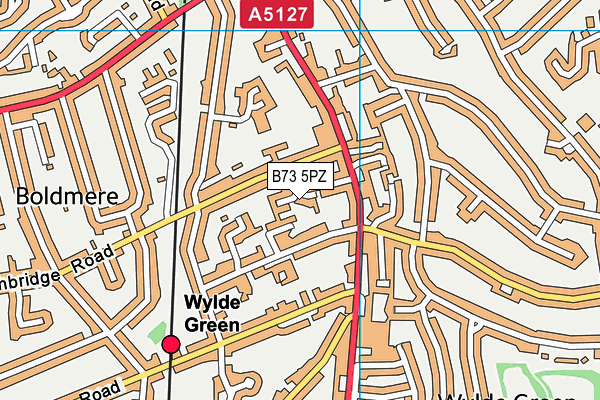 B73 5PZ map - OS VectorMap District (Ordnance Survey)