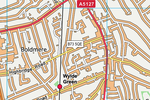 B73 5QE map - OS VectorMap District (Ordnance Survey)