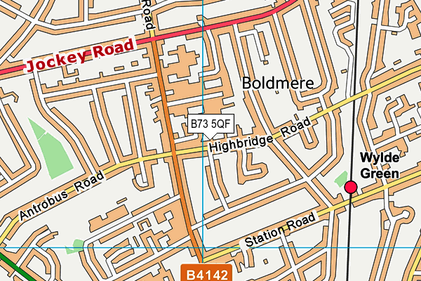 B73 5QF map - OS VectorMap District (Ordnance Survey)