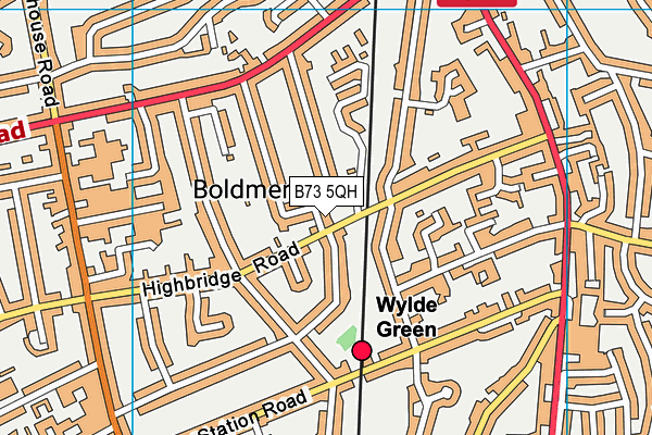 B73 5QH map - OS VectorMap District (Ordnance Survey)