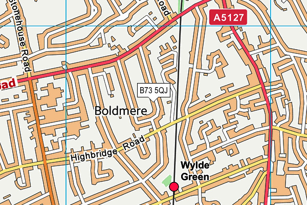 B73 5QJ map - OS VectorMap District (Ordnance Survey)