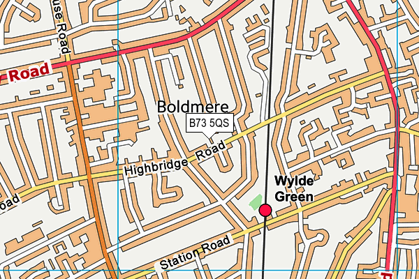 B73 5QS map - OS VectorMap District (Ordnance Survey)