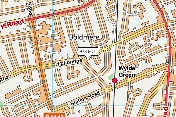 B73 5QT map - OS VectorMap District (Ordnance Survey)