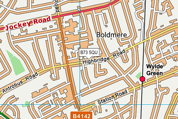 B73 5QU map - OS VectorMap District (Ordnance Survey)