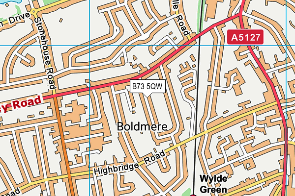 B73 5QW map - OS VectorMap District (Ordnance Survey)