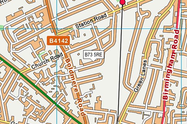 B73 5RE map - OS VectorMap District (Ordnance Survey)
