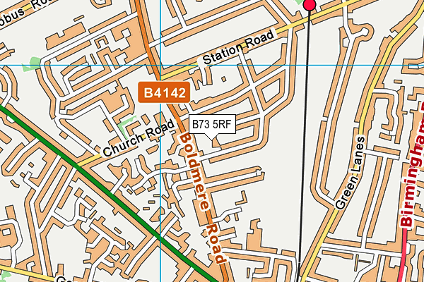 B73 5RF map - OS VectorMap District (Ordnance Survey)