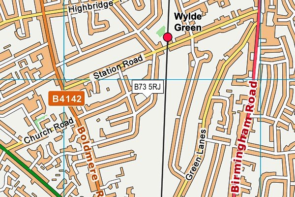 B73 5RJ map - OS VectorMap District (Ordnance Survey)