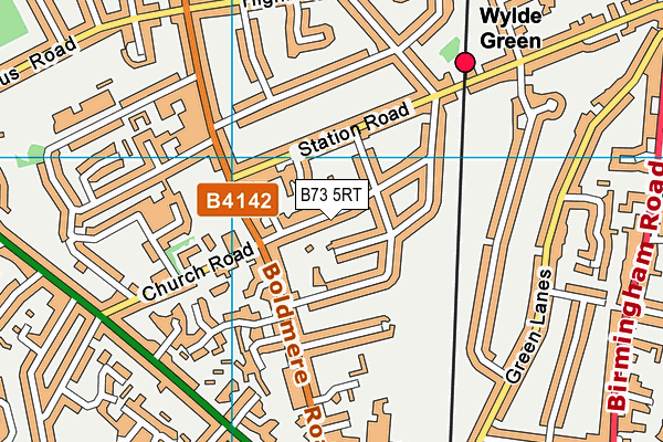 B73 5RT map - OS VectorMap District (Ordnance Survey)