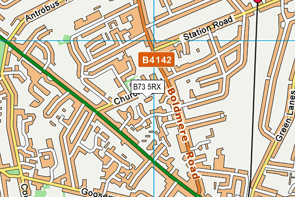 B73 5RX map - OS VectorMap District (Ordnance Survey)