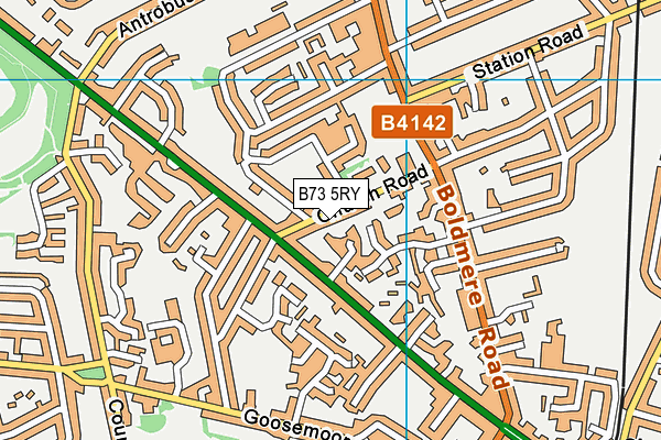 Boldmere St Michaels Football & Athletic Club Ltd map (B73 5RY) - OS VectorMap District (Ordnance Survey)