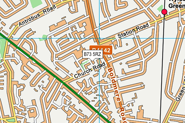 B73 5RZ map - OS VectorMap District (Ordnance Survey)