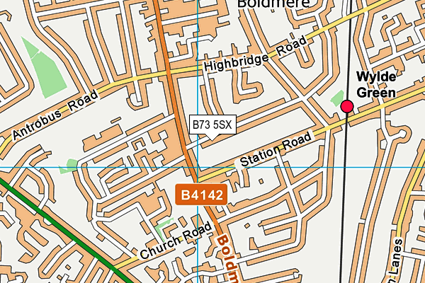 B73 5SX map - OS VectorMap District (Ordnance Survey)