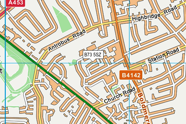 B73 5SZ map - OS VectorMap District (Ordnance Survey)