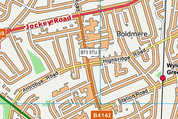 B73 5TU map - OS VectorMap District (Ordnance Survey)