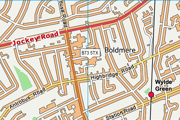 B73 5TX map - OS VectorMap District (Ordnance Survey)