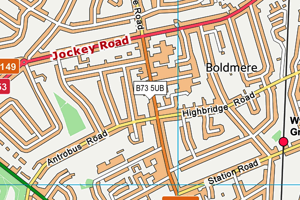 B73 5UB map - OS VectorMap District (Ordnance Survey)