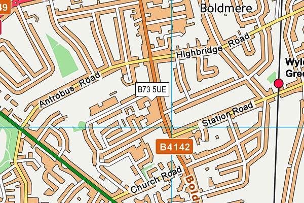 B73 5UE map - OS VectorMap District (Ordnance Survey)